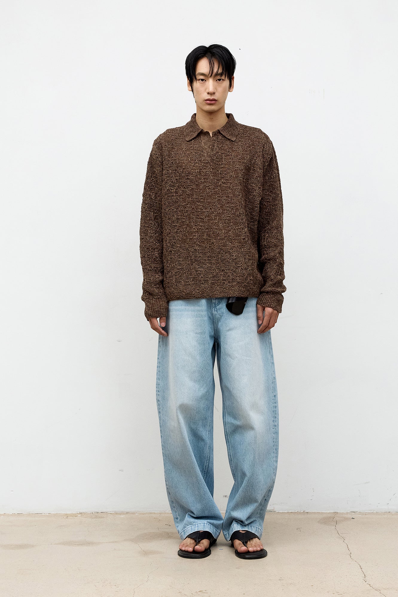Coor - Crochet Collar Knit (Brown) product image 2 | TRAB K-Fashion Australia