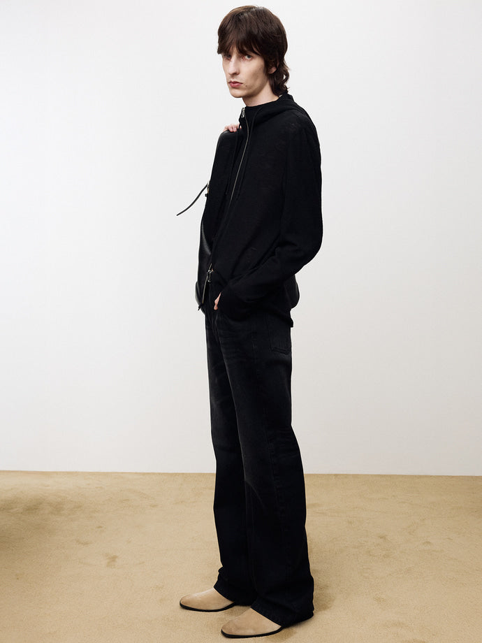 Tonywack - Light Wool Hooded Zip Jacket (Black) product image 4 | TRAB K-Fashion Australia