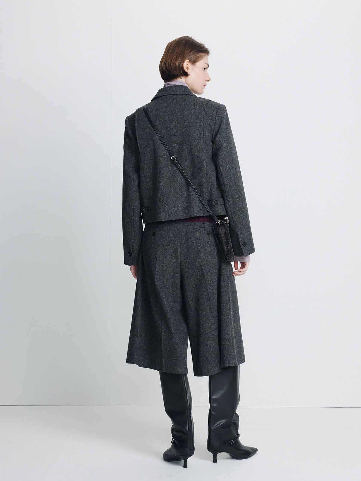 Tonywack - Wool Cropped Blazer Jacket (Dark Grey) product image 3 | TRAB K-Fashion Australia