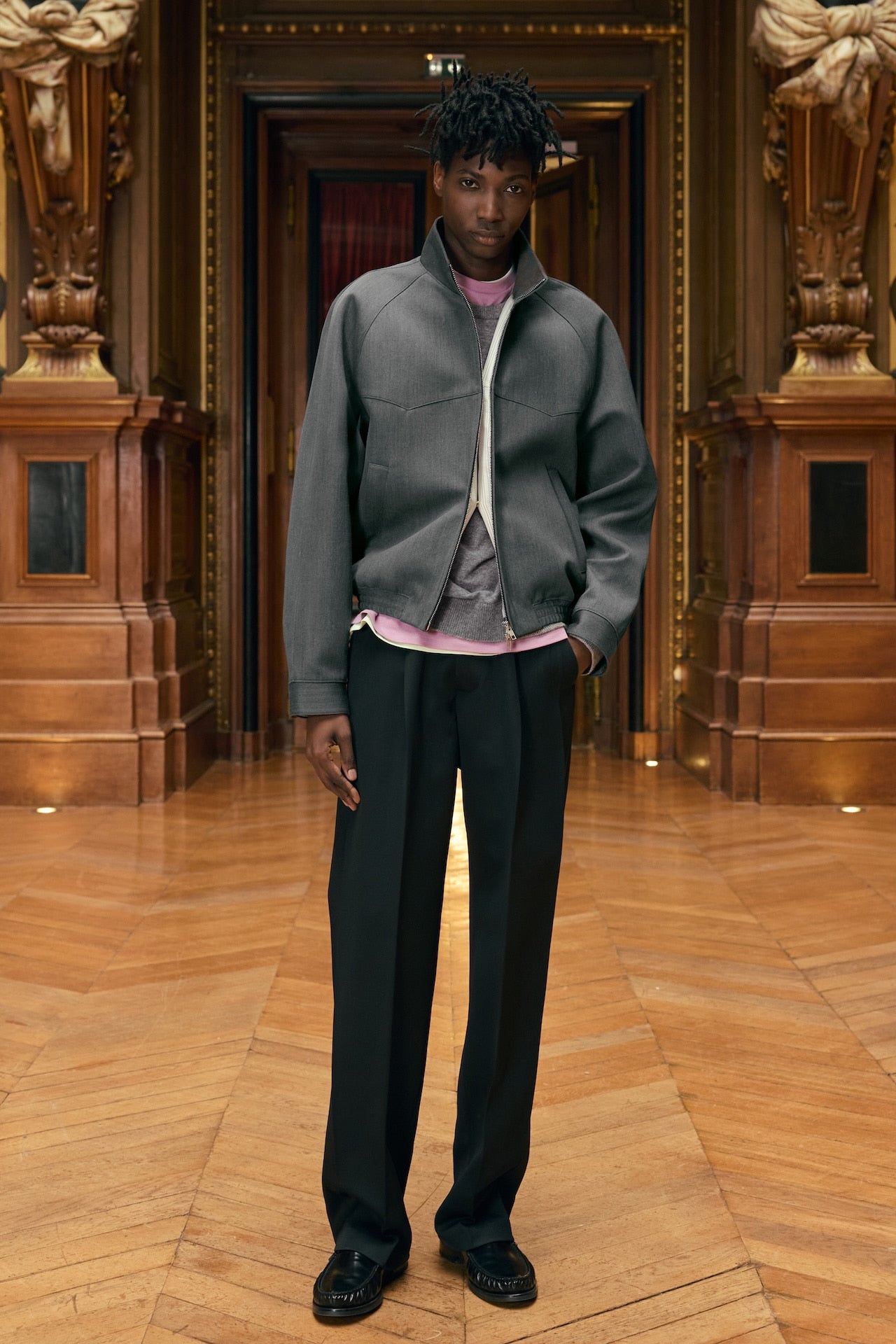 STU - High Neck Zip-up Wool Jacket (Grey) product image 9 | TRAB K-Fashion Australia
