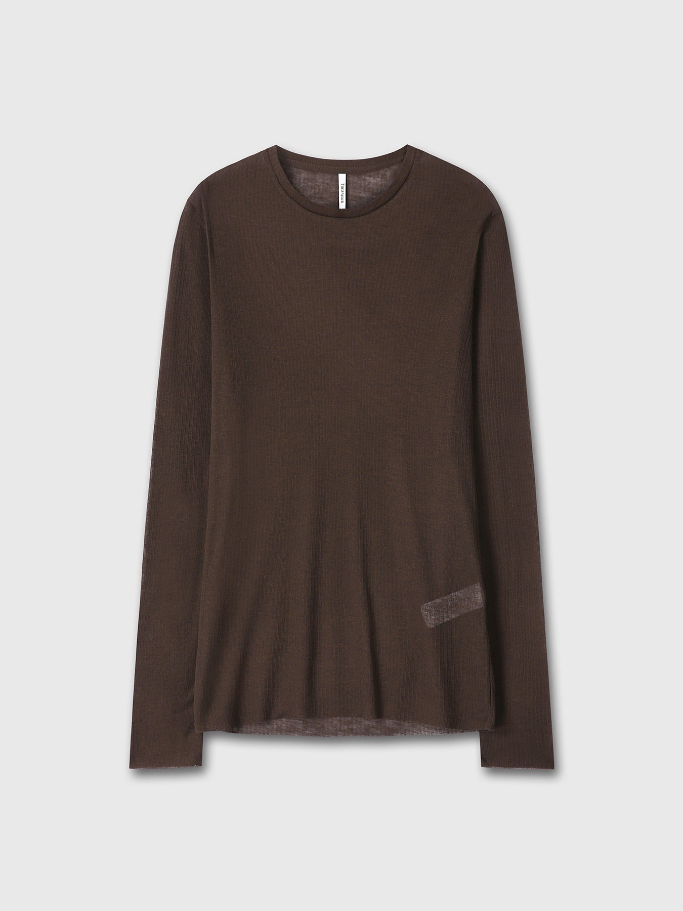 Tonywack - Sheer Wool Ribbed Knit Top (Brown) product image 9 | TRAB K-Fashion Australia