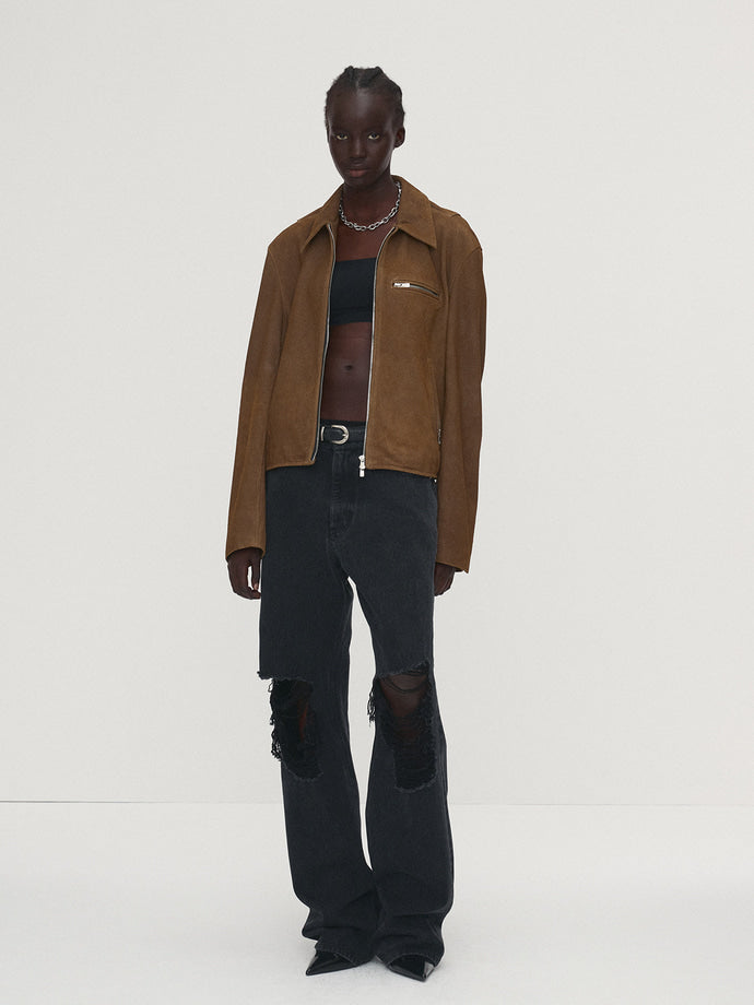 Tonywack - Straight-Leg Destroyed Denim Jeans (Washed Black) product image 4 | TRAB K-Fashion Australia