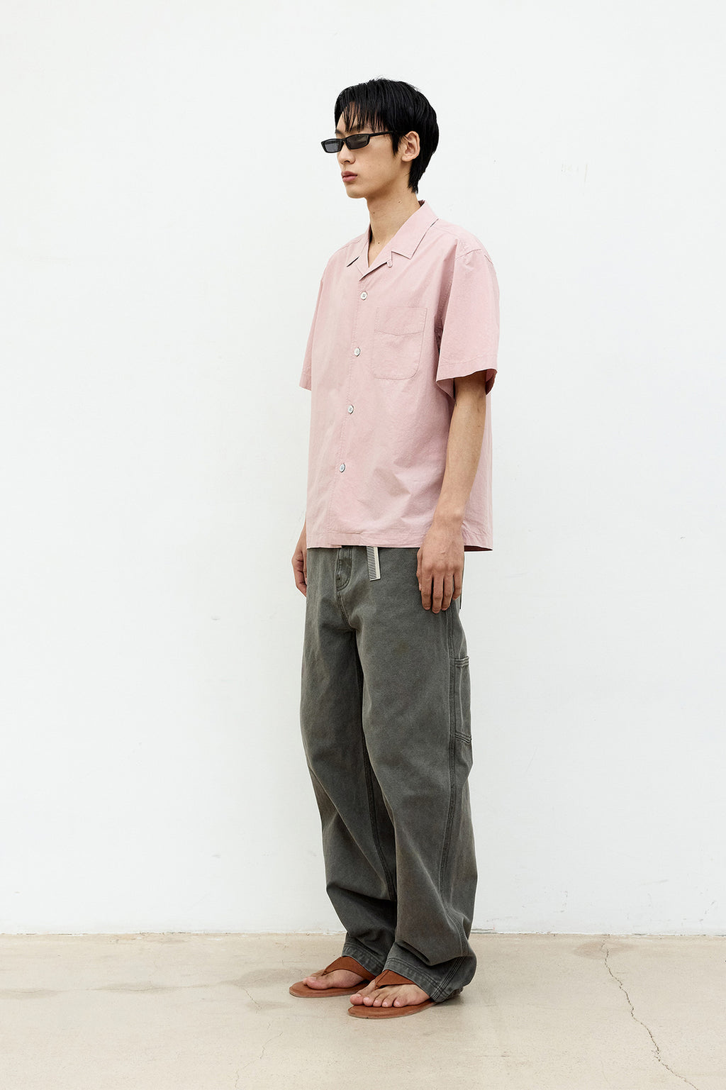 Coor - One-Pocket Garment Washed Half Shirt (Indi Pink) product image 3 | TRAB K-Fashion Australia