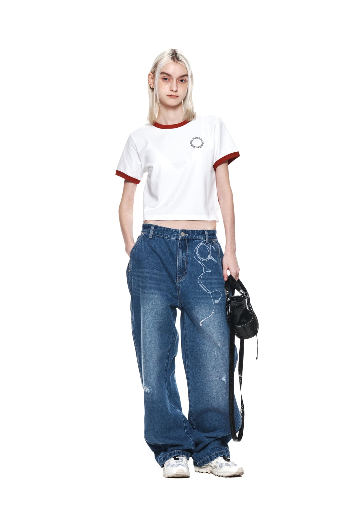 Matin Kim - Circle Logo Ringer Crop Top (Red) product image 8 | TRAB K-Fashion Australia