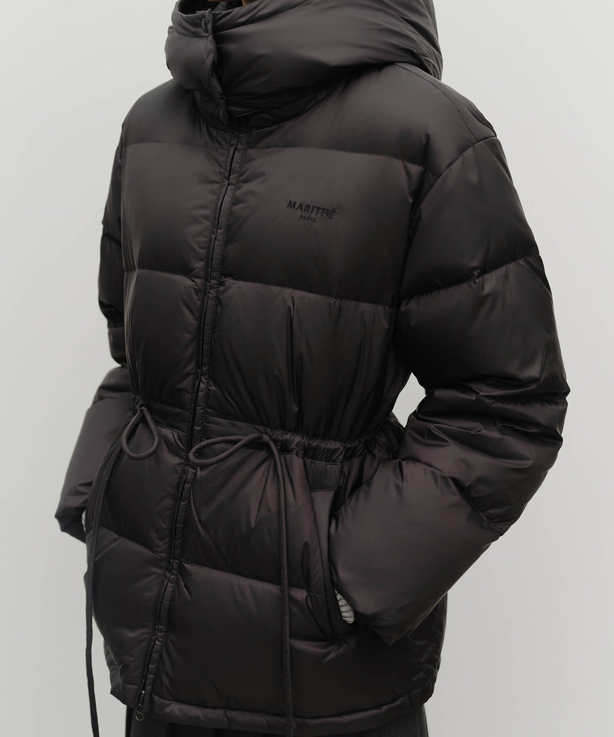 Marithe & Francois Girbaud - Waist String Mid Down Jacket (Black) product image 4 | TRAB K-Fashion Australia