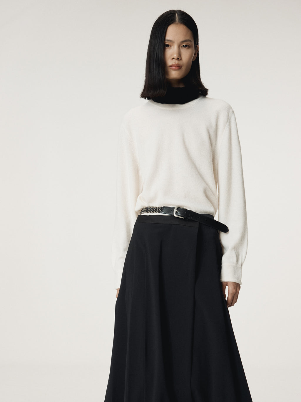 Recto - Shirt Cuffs Detail Knit Top (Cream) product image 6 | TRAB K-Fashion Australia