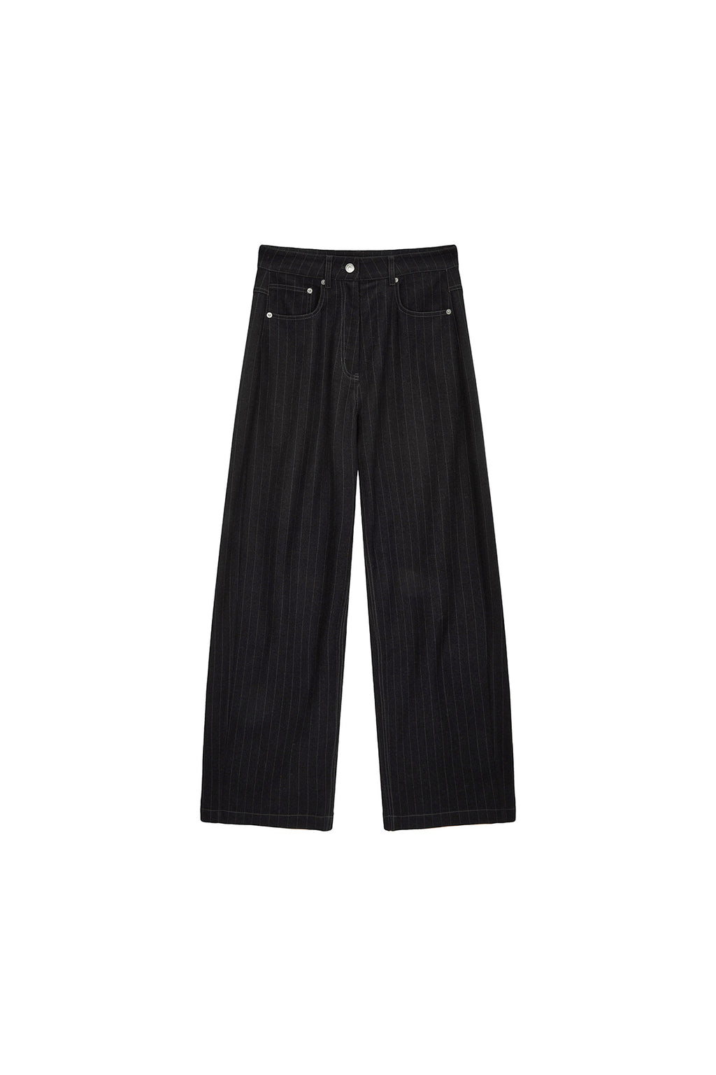 Matin Kim - Denim Like Stripe Wide Pants (Charcoal) product image 1 | TRAB K-Fashion Australia