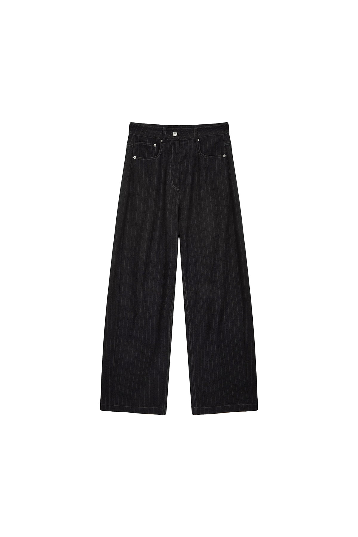 Matin Kim - Denim Like Stripe Wide Pants (Charcoal) product image 1 | TRAB K-Fashion Australia