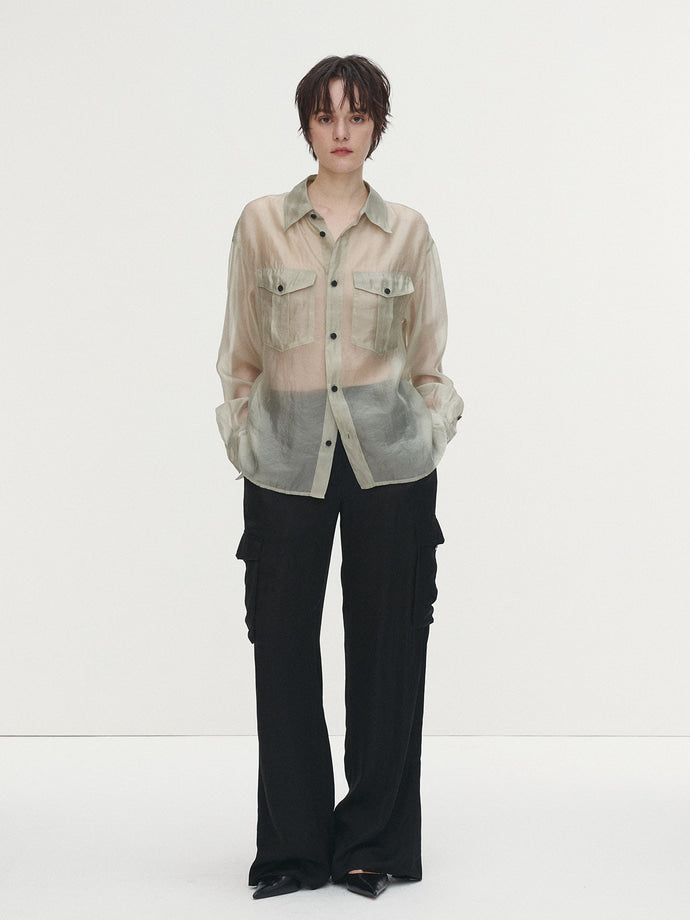 Tonywack - Loose-Fit Satin Cargo Pants (Black) product image 5 | TRAB K-Fashion Australia