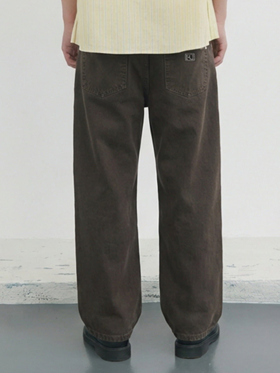 Kijun - Garment Dyed Classic Pants (Charcoal Brown) product image 3 | TRAB K-Fashion Australia