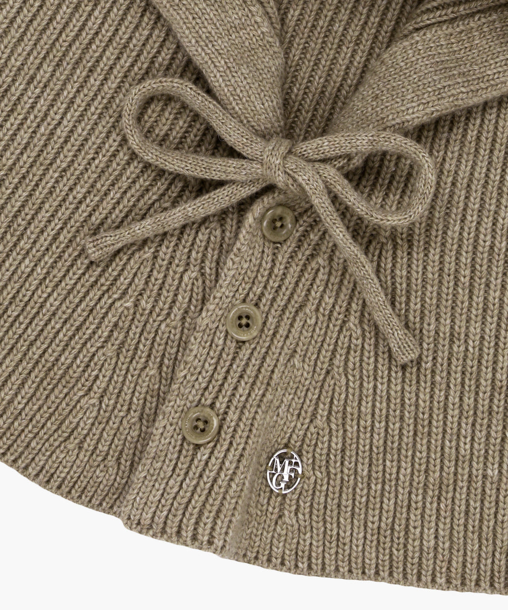 Marithe & Francois Girbaud - Circle Logo Cape Balaclava (Oatmeal) product image 4 | TRAB K-Fashion Australia