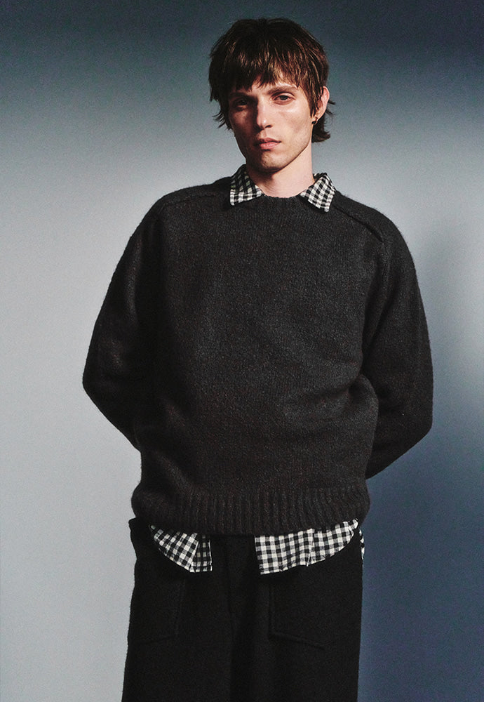 Art if acts - Boucle Saddle Neck Knit (Charcoal) product image 4 | TRAB K-Fashion Australia