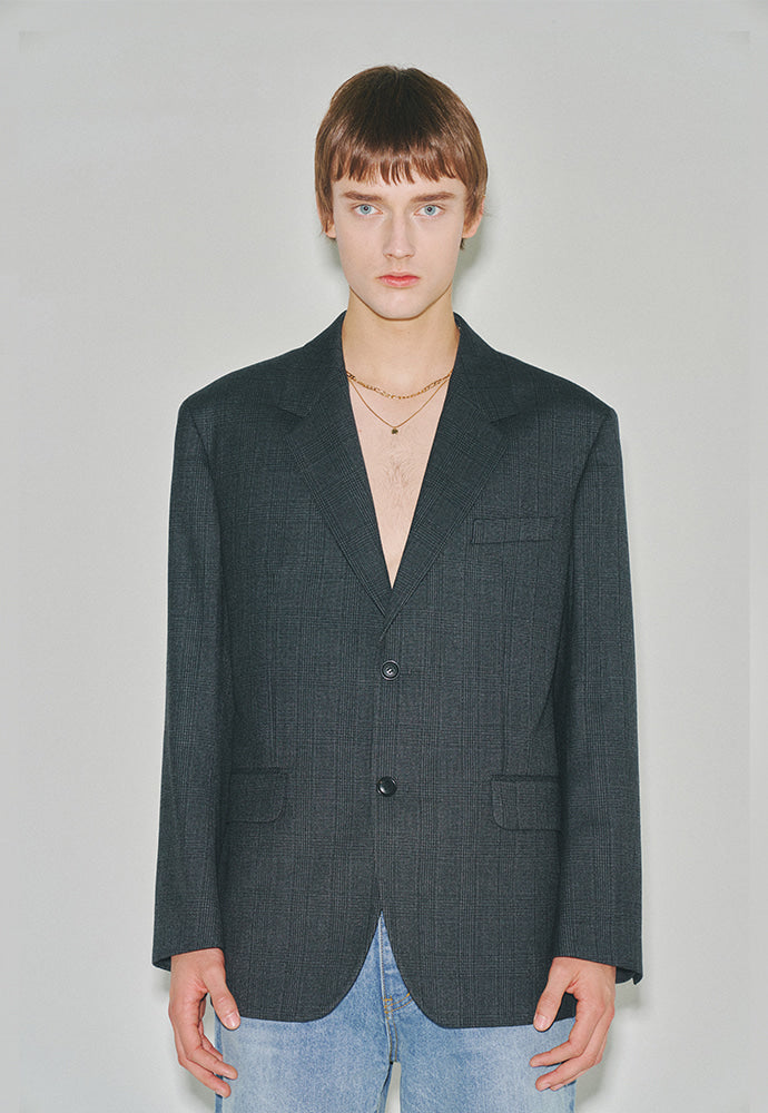 Tonywack - Signature 2-Button Blazer (Charcoal Grey Check) product image 4 | TRAB K-Fashion Australia