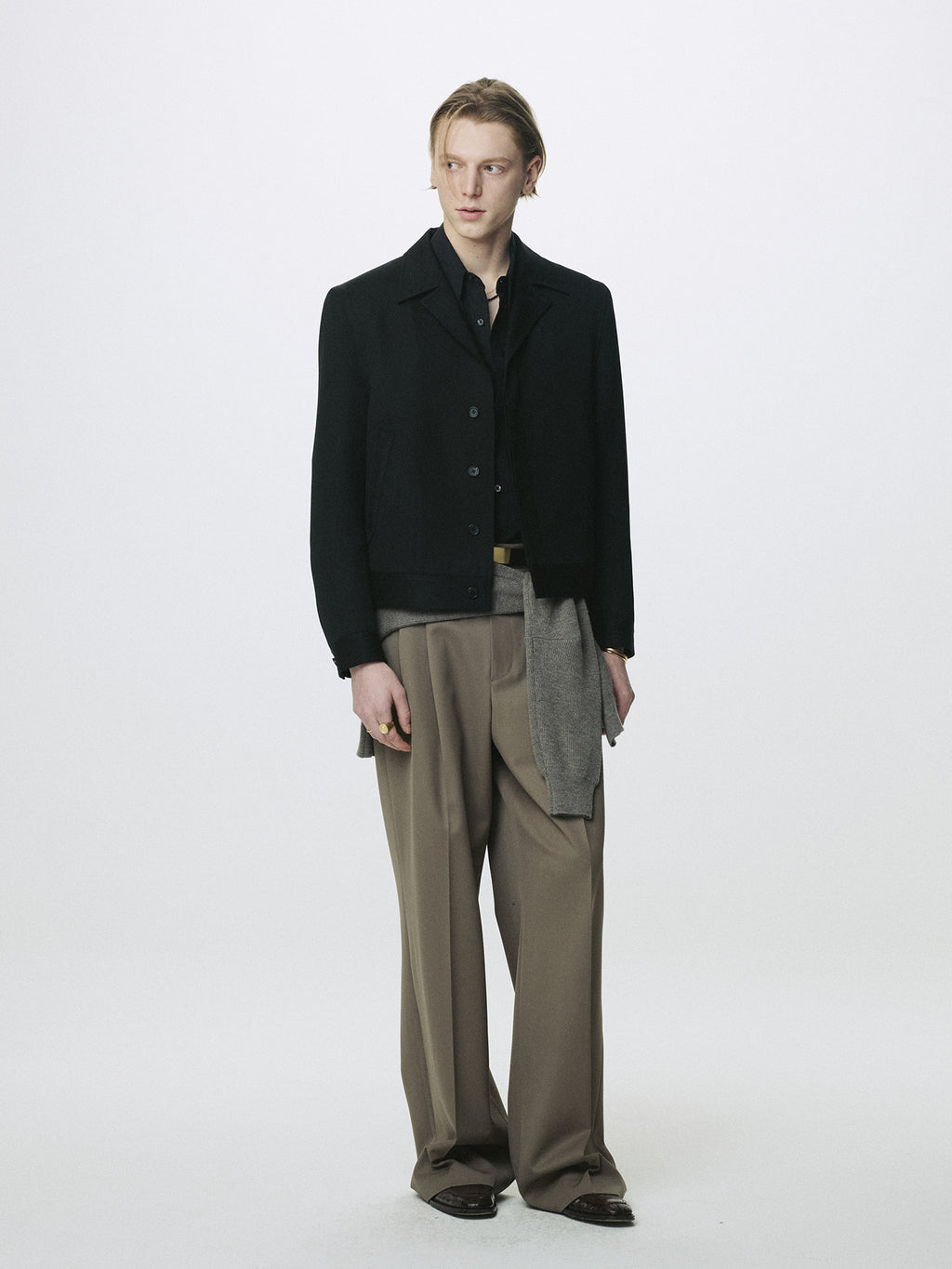 Tonywack - Wool Cropped Tailored Blouson (Black) product image 3 | TRAB K-Fashion Australia