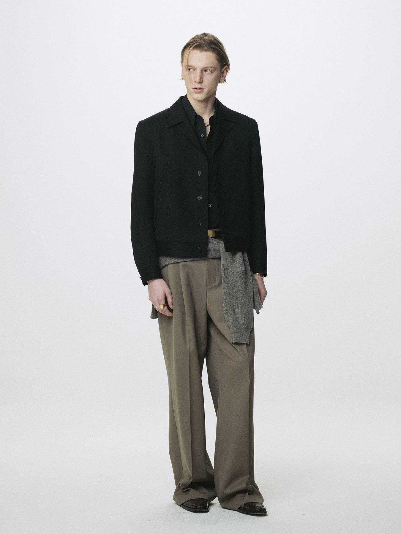 Tonywack - Wool Cropped Tailored Blouson (Black) product image 3 | TRAB K-Fashion Australia