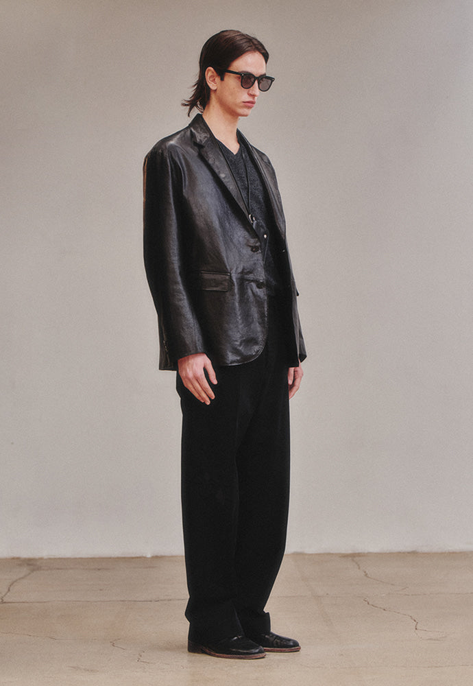 Art if acts - Vegetable Leather Cutting Blazer_Italy Lambskin (Black) product image 4 | TRAB K-Fashion Australia