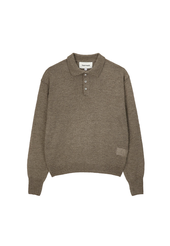 Tonywack - Italian Fabric Brushed Mohair Polo Knit (Mocha Brown) product image 5 | TRAB K-Fashion Australia