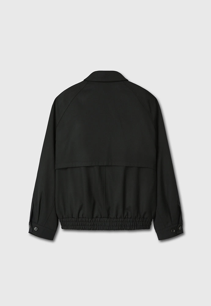 Tonywack - Hard Twist Wool Twill Gun Flap Blouson Jacket (Black) product image 10 | TRAB K-Fashion Australia