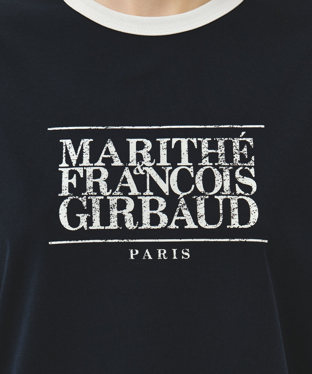 Marithe & Francois Girbaud - Aerocool Crack Classic Logo Ringer Tee (Navy) product image 4 | TRAB K-Fashion Australia