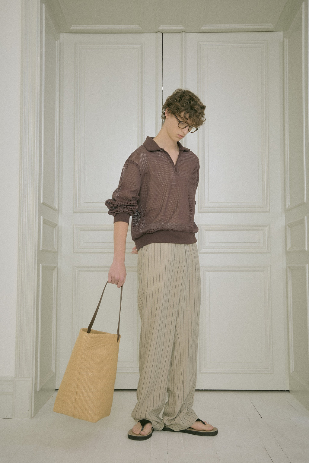 Stu - Stripe Linen Pants (Beige) product image 5 | TRAB K-Fashion Australia