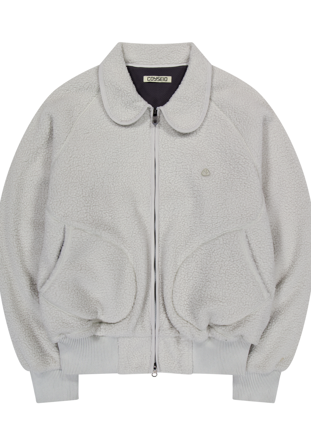 Coyseio - Round Collar Fleece Jacket (Light Grey) product image 2 | TRAB K-Fashion Australia