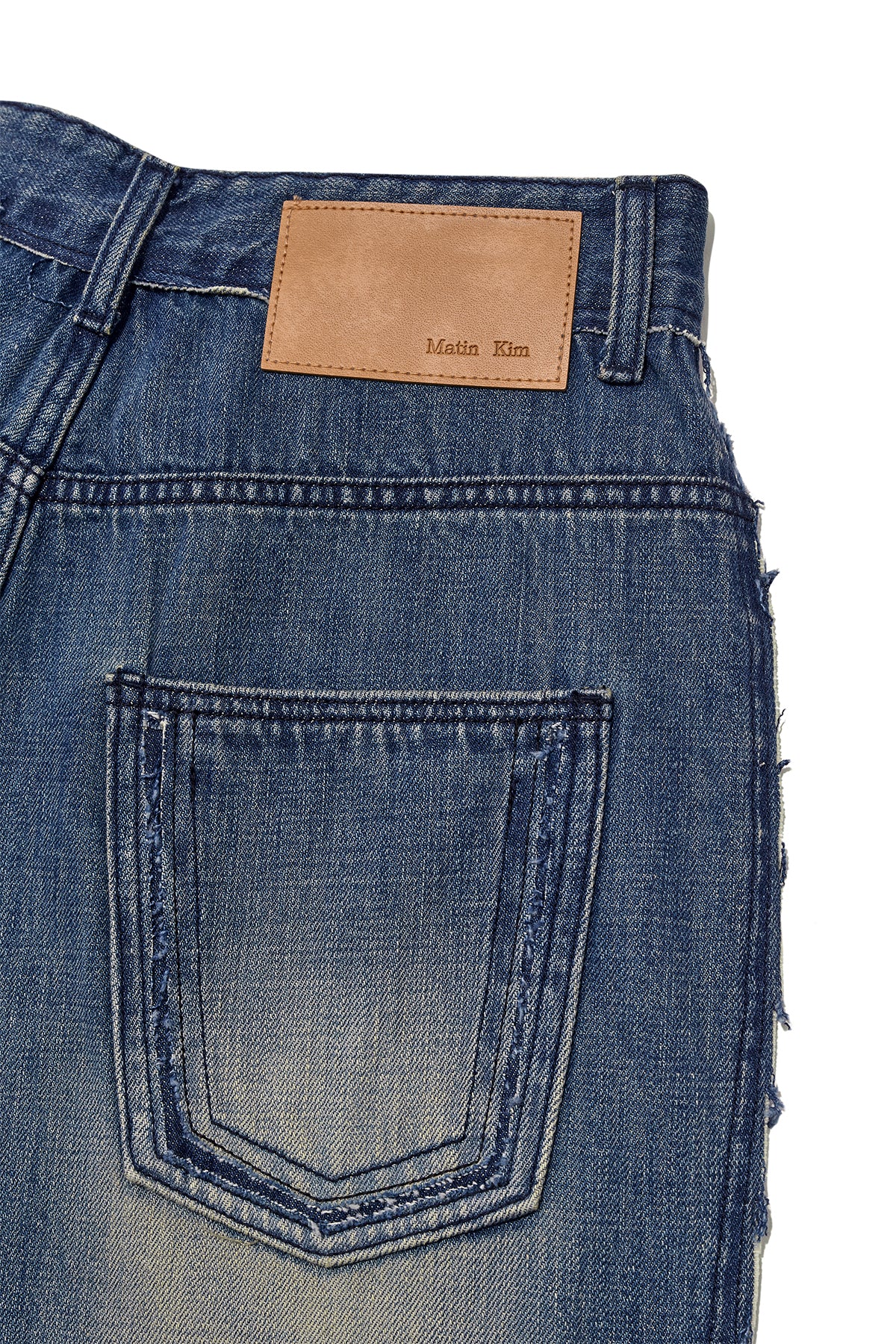 Matin Kim - Rough Cut Line Point Denim Pants (Blue) product image 6 | TRAB K-Fashion Australia