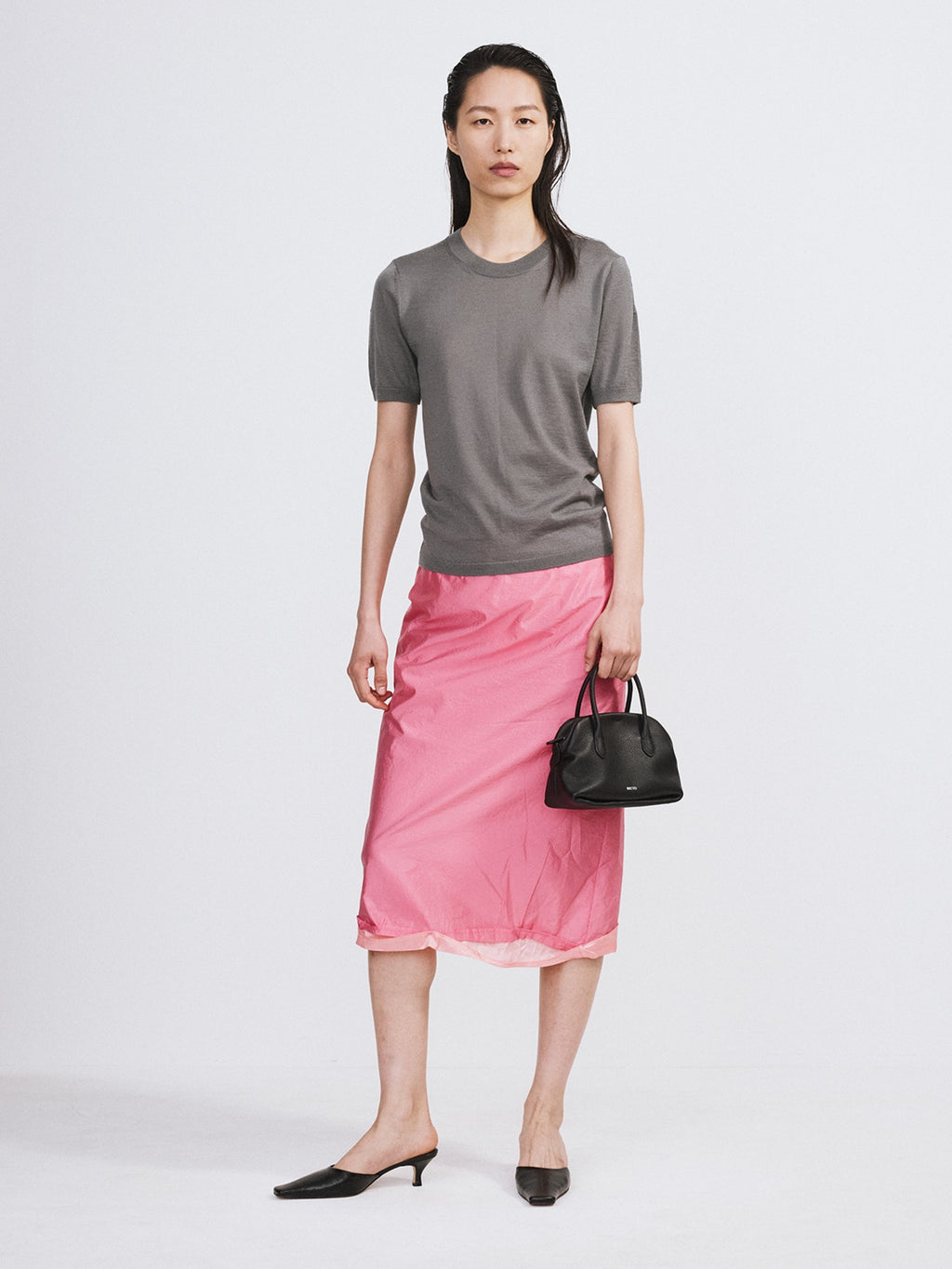 Recto - Silk-Cashmere Knit Top (Midnight Grey) product image 1 | TRAB K-Fashion Australia