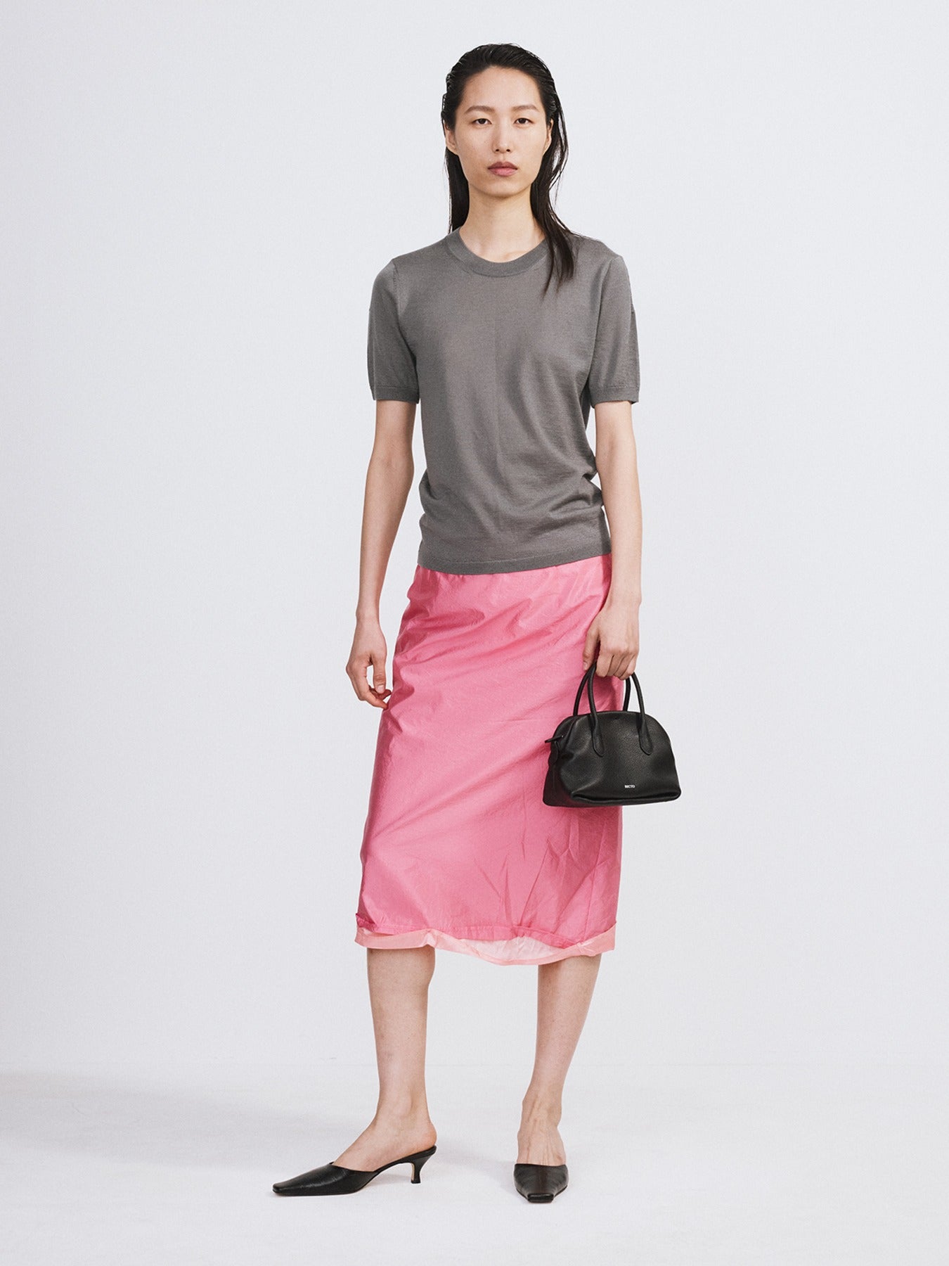 Recto - Silk-Cashmere Knit Top (Midnight Grey) product image 1 | TRAB K-Fashion Australia