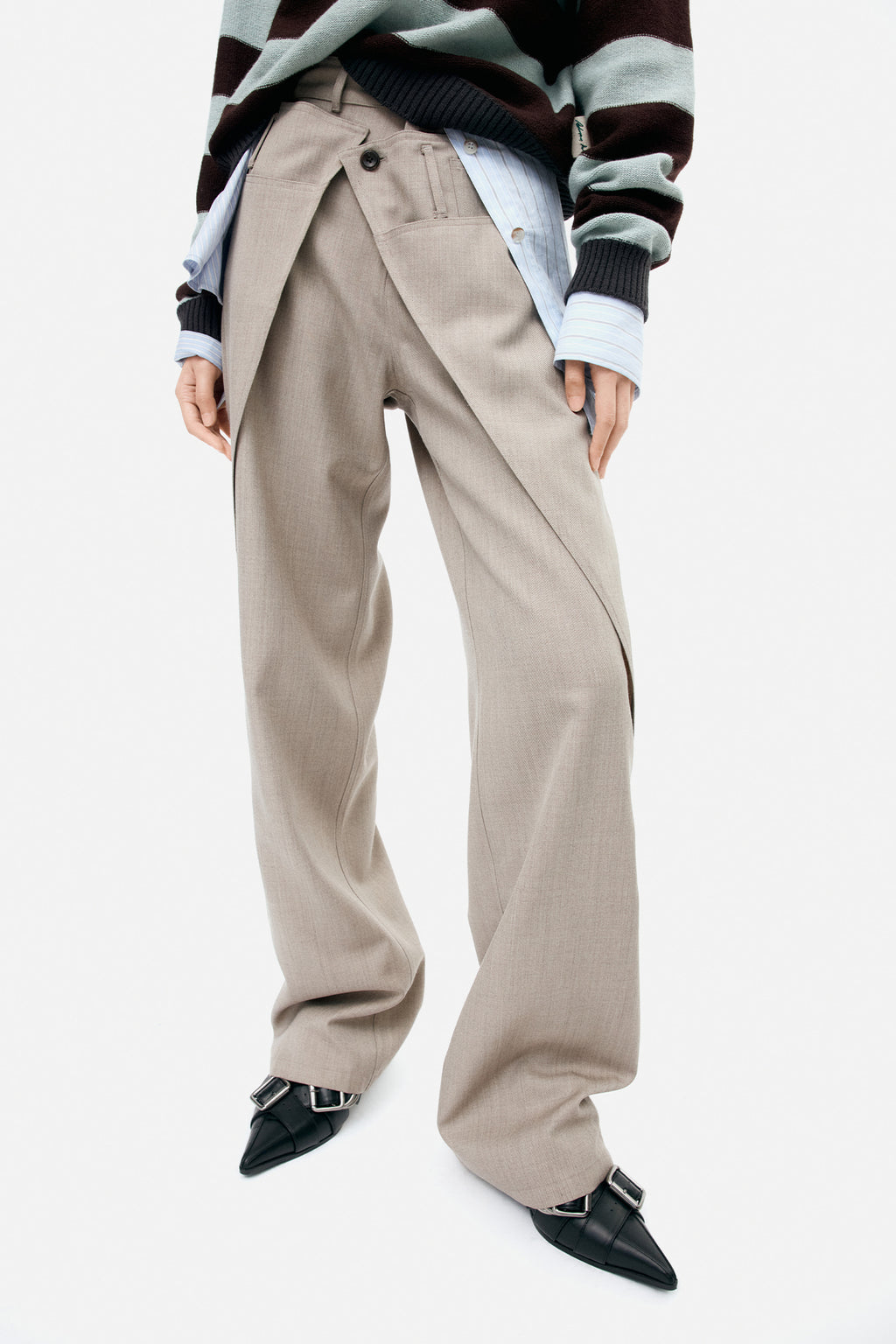 Andersson Bell - Wool Wrap Pants (Beige) product image 5 | TRAB K-Fashion Australia