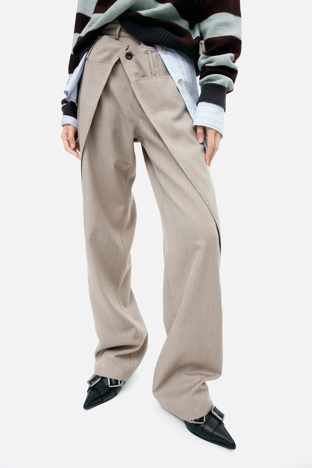 Andersson Bell - Wool Wrap Pants (Beige) product image 5 | TRAB K-Fashion Australia