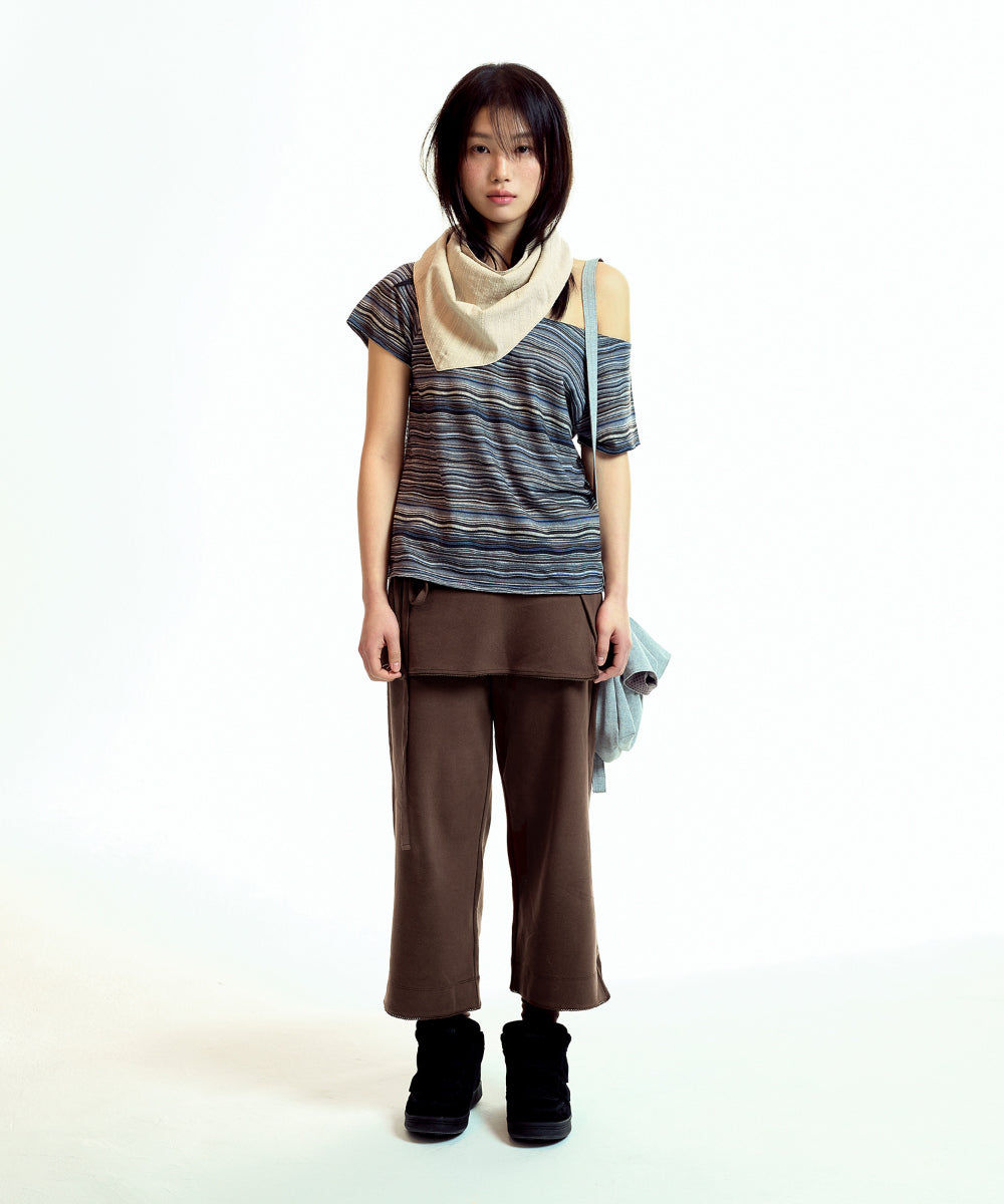 Coyseio - Soft Cropped Skirt Pants (Brown) product image 7 | TRAB K-Fashion Australia