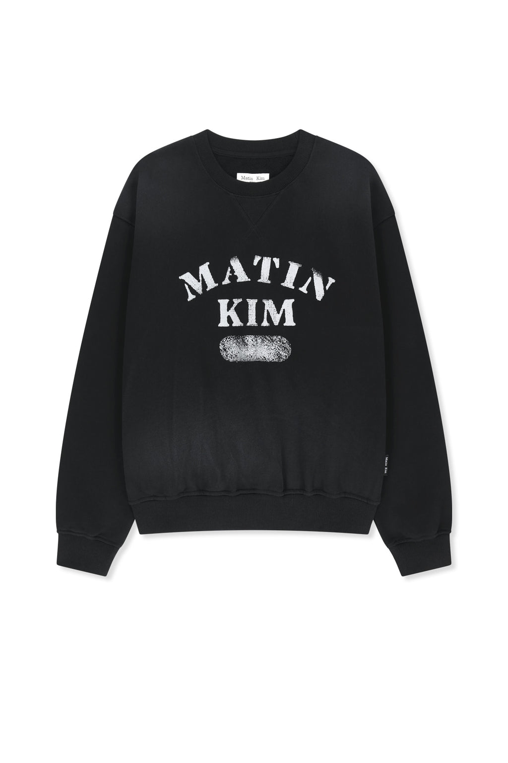 Matin Kim - Vintage Spray Logo Sweatshirt (Black) product image 1 | TRAB K-Fashion Australia