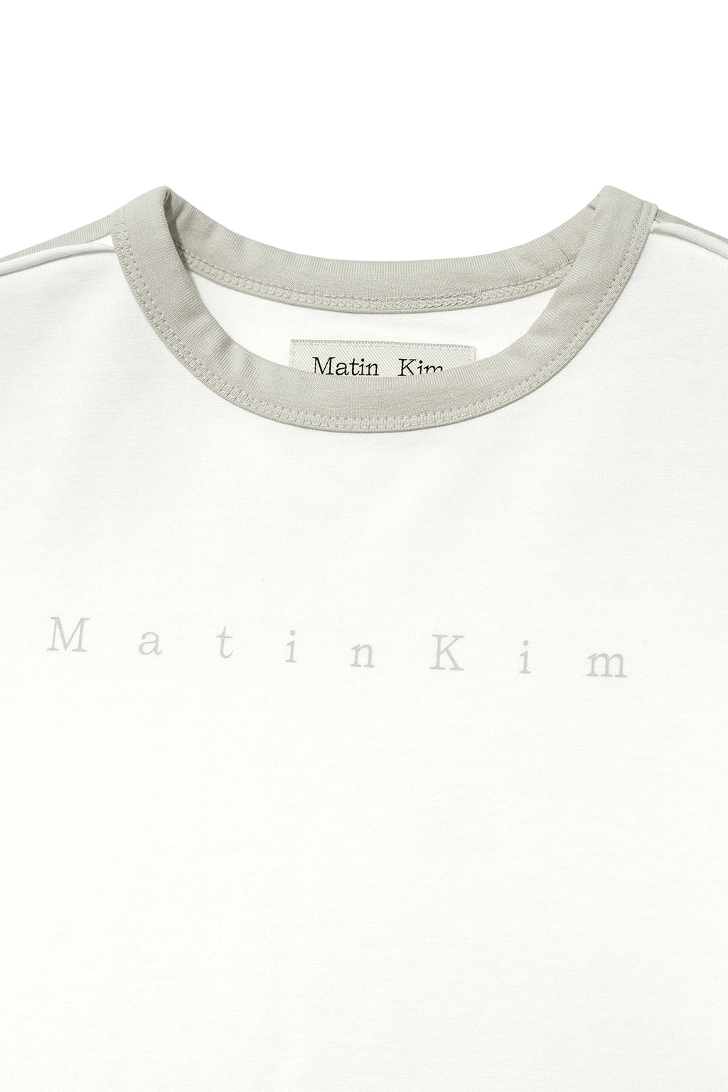 Matin Kim - Color Line Point Logo Crop Top (White) product image 3 | TRAB K-Fashion Australia