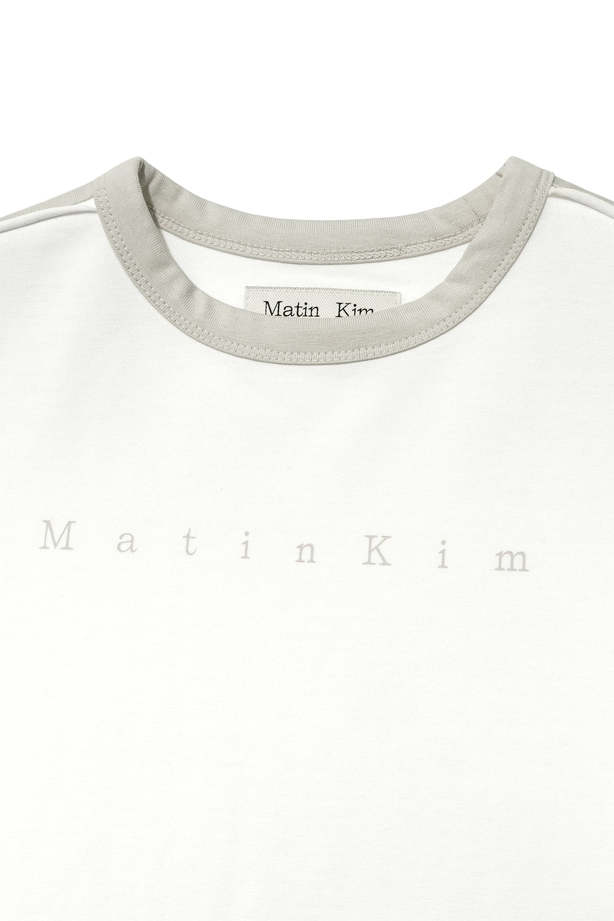 Matin Kim - Color Line Point Logo Crop Top (White) product image 3 | TRAB K-Fashion Australia
