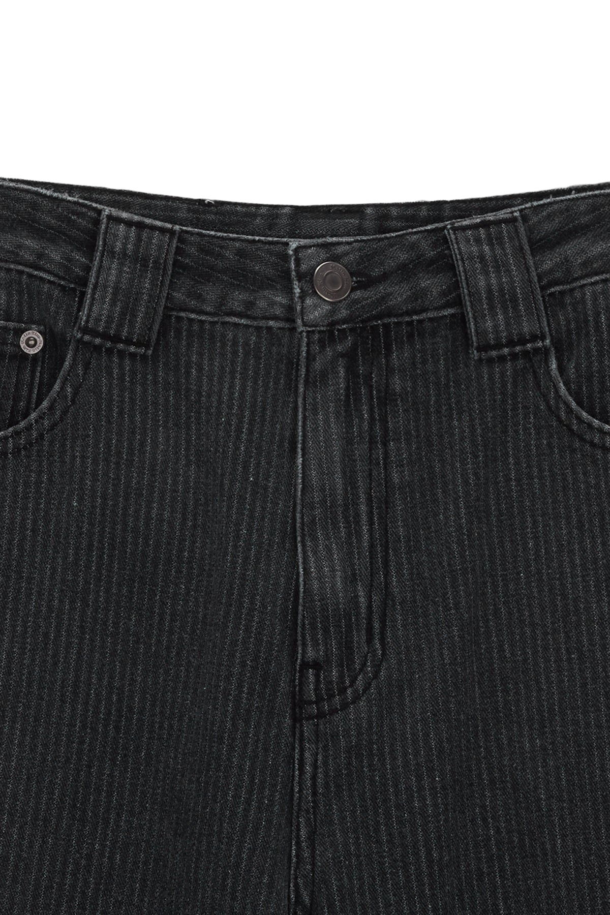 Matin Kim - Knee Point Stripe Denim Pants (Grey) product image 3 | TRAB K-Fashion Australia