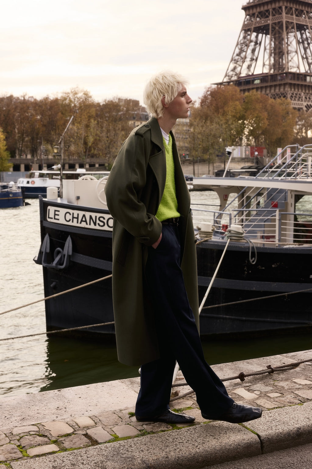 STU - Crease Belt Slacks In Cashmere (Navy) product image 2 | TRAB K-Fashion Australia