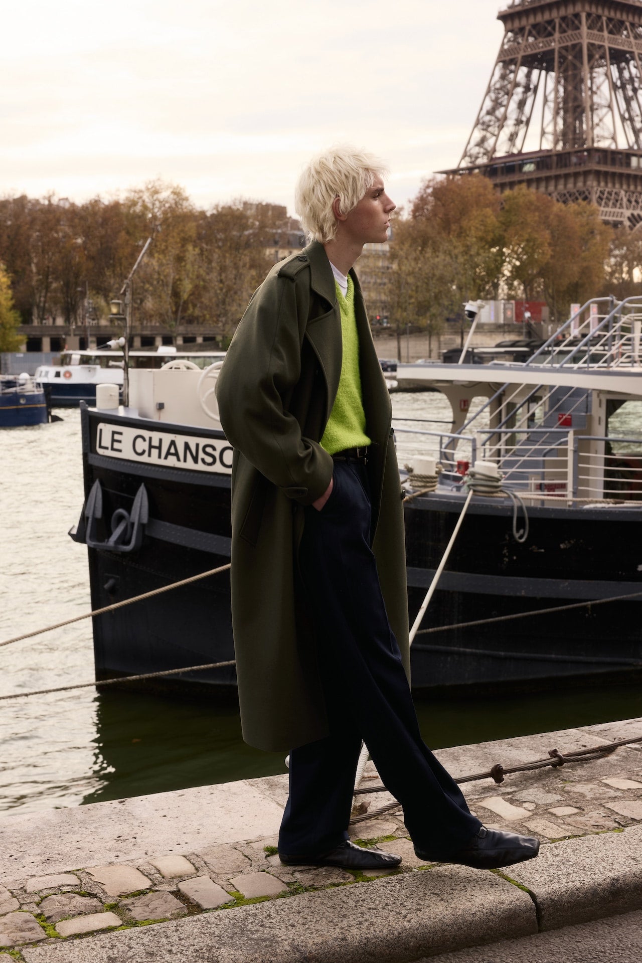 STU - Crease Belt Slacks In Cashmere (Navy) product image 2 | TRAB K-Fashion Australia