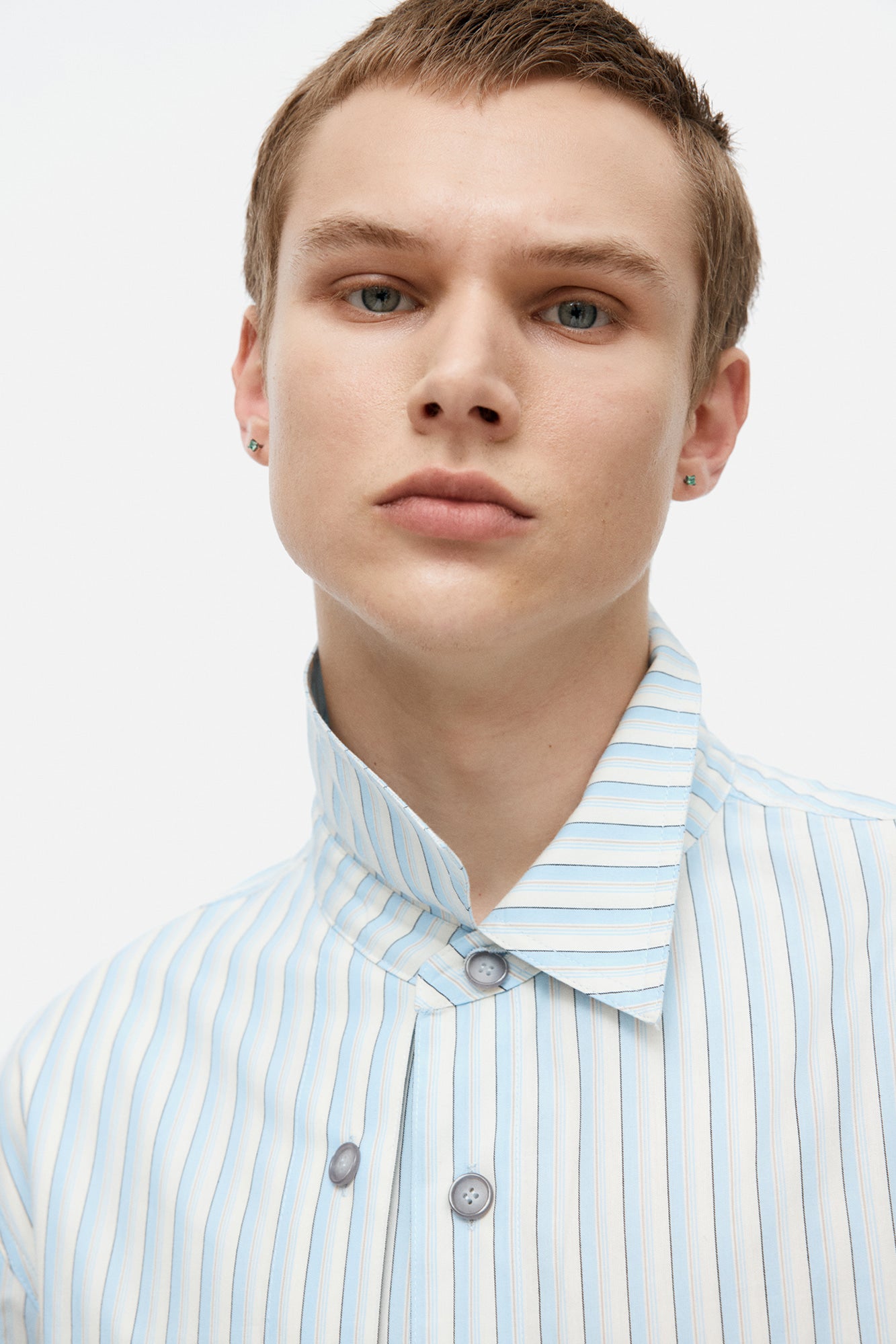 Andersson Bell - Stripe Layered Shirt (Blue) product image 4 | TRAB K-Fashion Australia