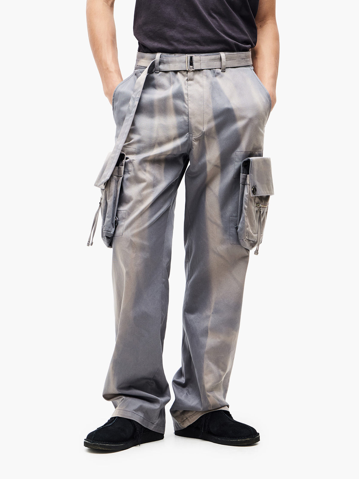 Jiyong Kim - Sun-Bleached Detachable Pocket Trousers (Grey) product image 5 | TRAB K-Fashion Australia