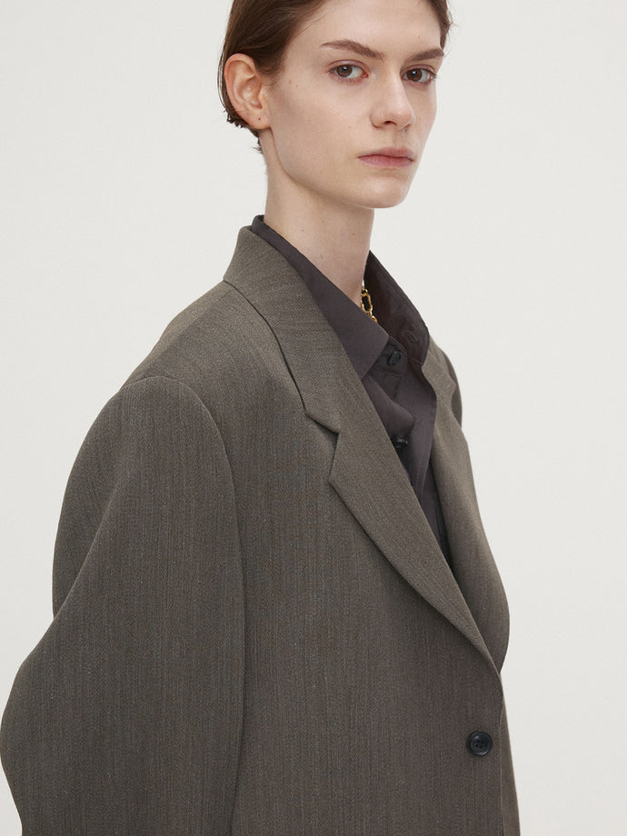 Tonywack - Light Wool Relaxed Tailored Jacket (Beige Taupe) product image 5 | TRAB K-Fashion Australia