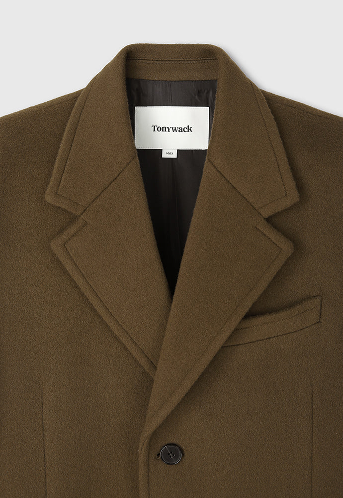 Tonywack - Cashmere Single-Breasted Tailored Wrap Coat (Wood Brown) product image 10 | TRAB K-Fashion Australia