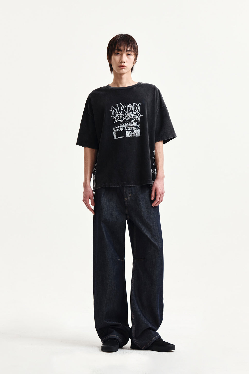 Matin Kim - Vintage Graffiti Artwork Top (Black) product image 14 | TRAB K-Fashion Australia