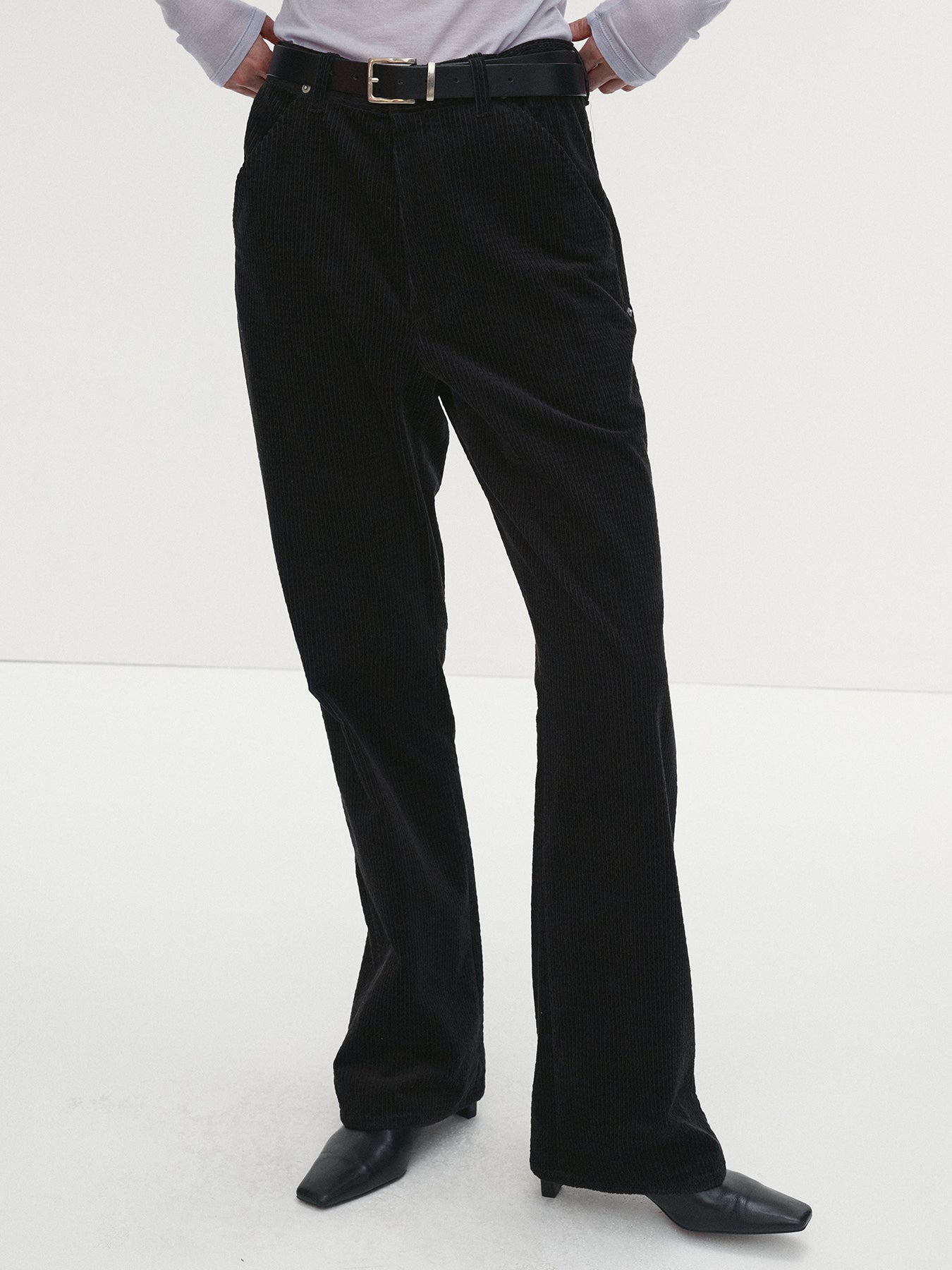 Tonywack - Velvet Corduroy Flared Pants Japanese Fabric (Black) product image 4 | TRAB K-Fashion Australia