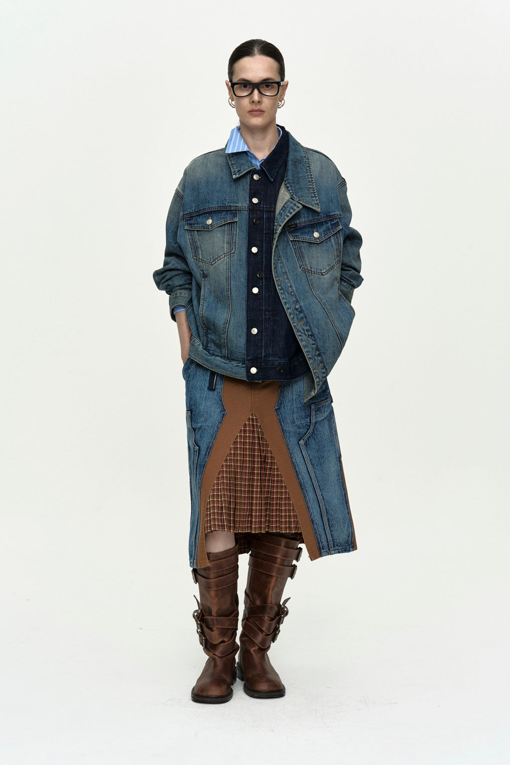 Andersson Bell - Carpenter Deconstructed Pleats Skirt (Hamilton Brown) product image 6 | TRAB K-Fashion Australia