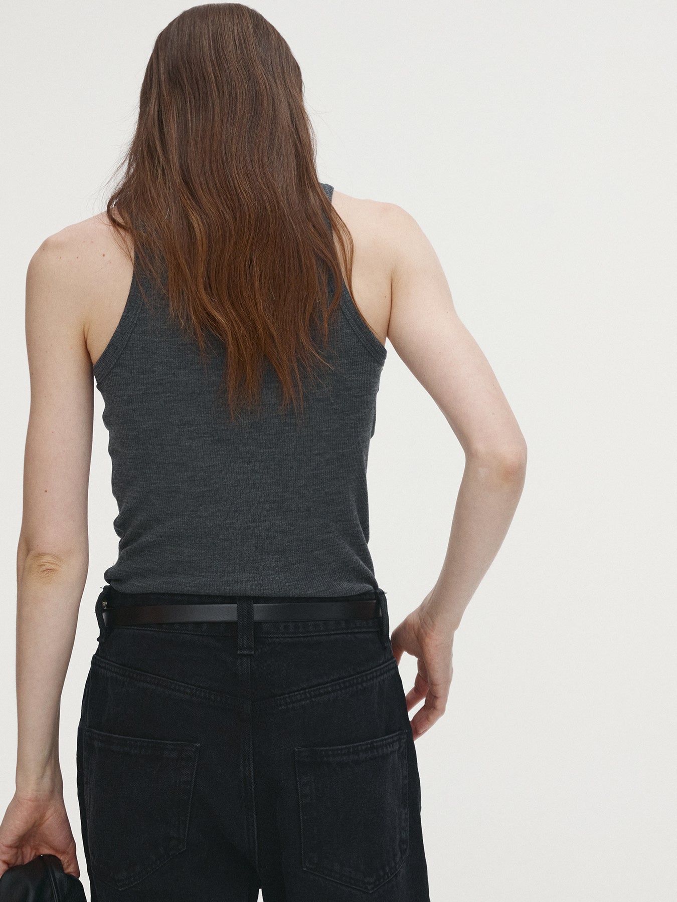 Tonywack - Super Fine Wool Ribbed Sleeveless Japanese Fabric (Charcoal) product image 5 | TRAB K-Fashion Australia