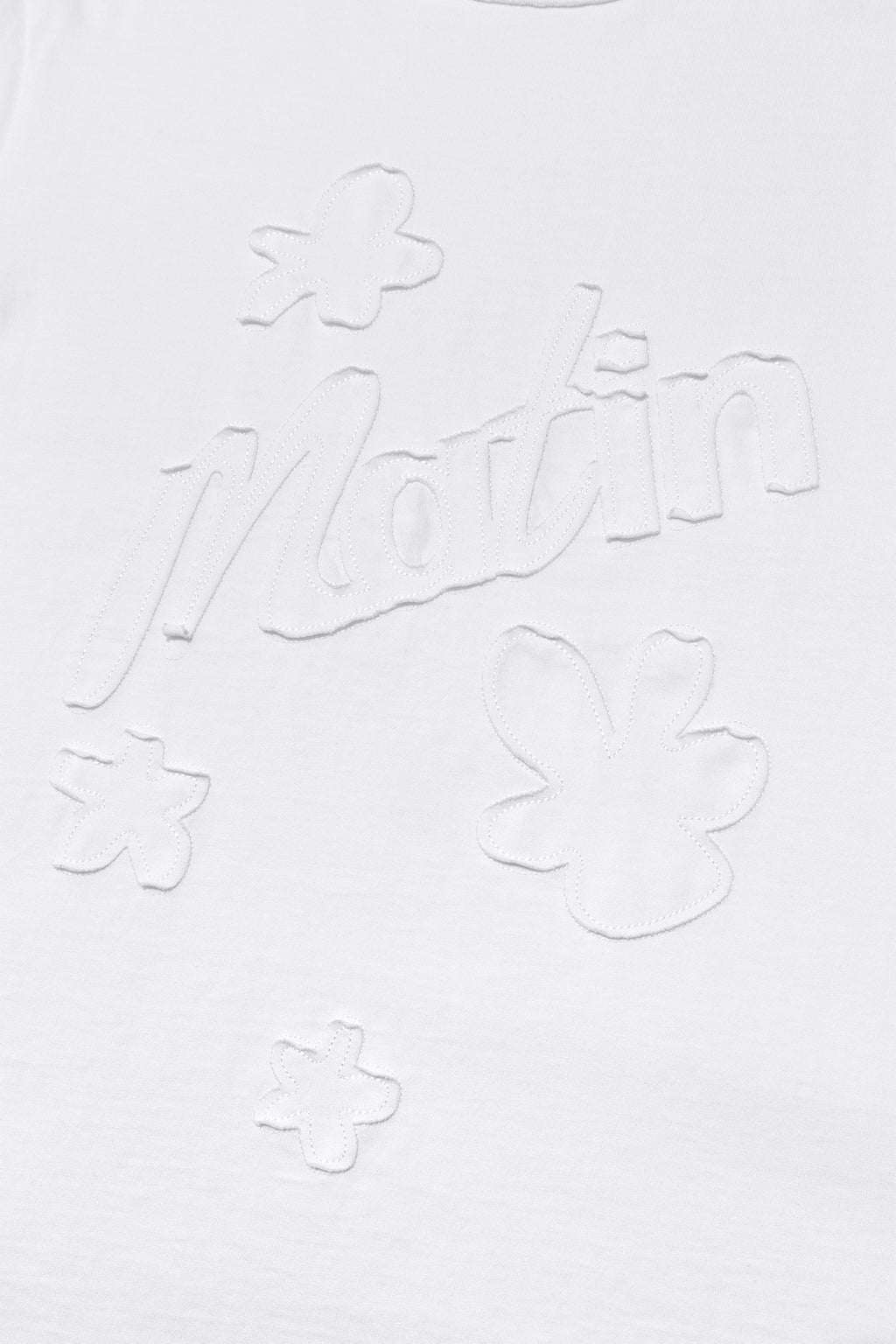 Matin Kim - Flower Applique Logo Top (White) product image 4 | TRAB K-Fashion Australia