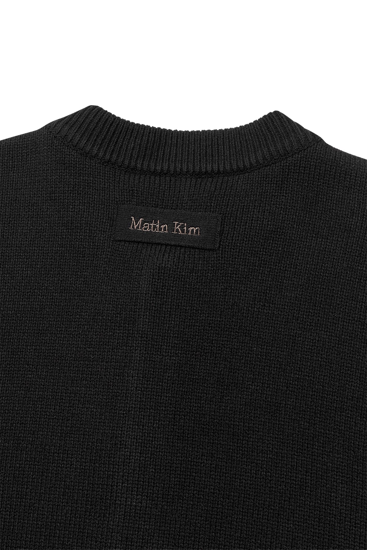 Matin Kim - Punching Line Point Round Neck Cardigan (Black) product image 5 | TRAB K-Fashion Australia