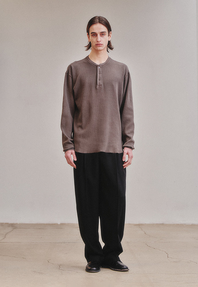 Art if acts - Garment Dyed Waffle Henley (Faded Charcoal) product image 3 | TRAB K-Fashion Australia