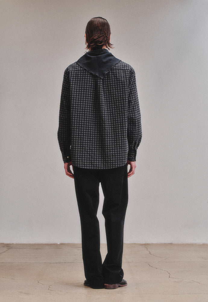 Art if acts - Gingham Check Oxford Shirt (Grey/Black) product image 5 | TRAB K-Fashion Australia