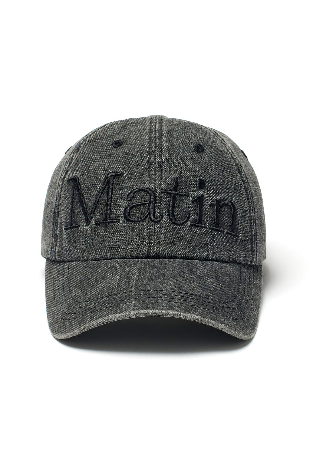 Matin Kim - Matin Logo Washed Ball Cap (Black) product image 2 | TRAB K-Fashion Australia